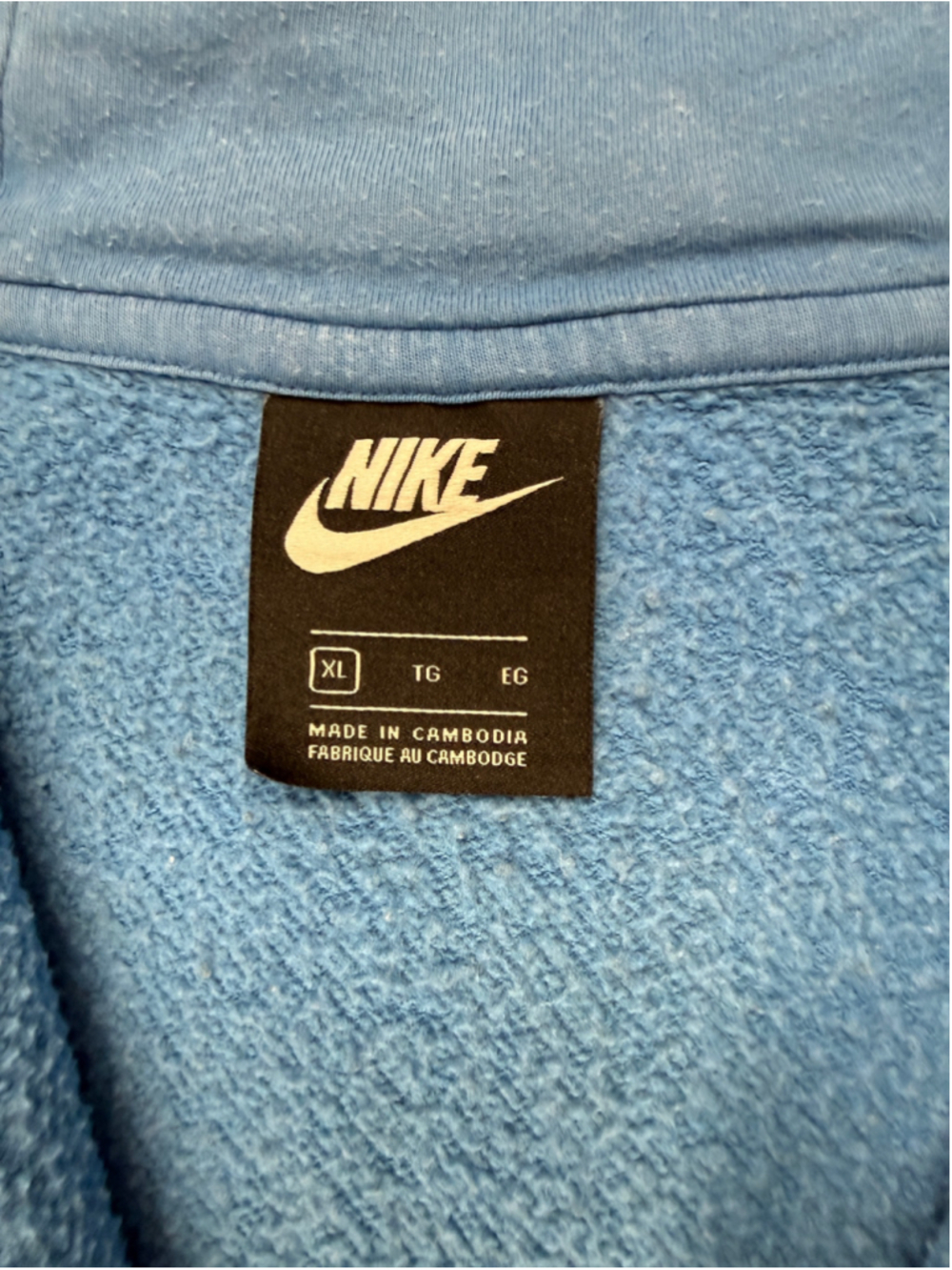 VTG Y2K Nike Hoodie sweatshirt Colorblock NSW Club Half-zip Blue Green Men Sz XL - Picture 7 of 10